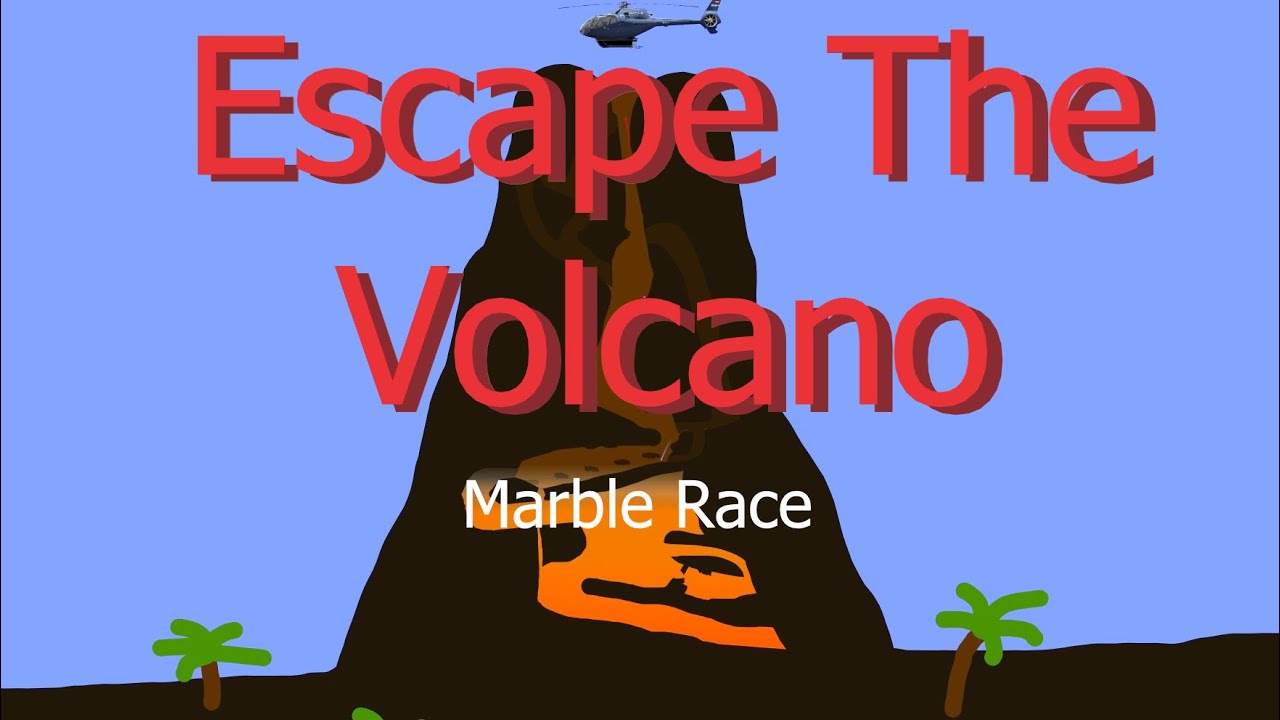 Escape The Volcano - Marble Race in Algodoo