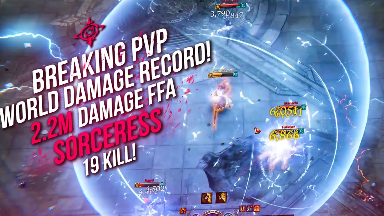BREAKIN' WORLD DAMAGE RECORD 2.2M DAMAGE FFA SORCERESS! 19 KILLS! - LOST ARK RONIN