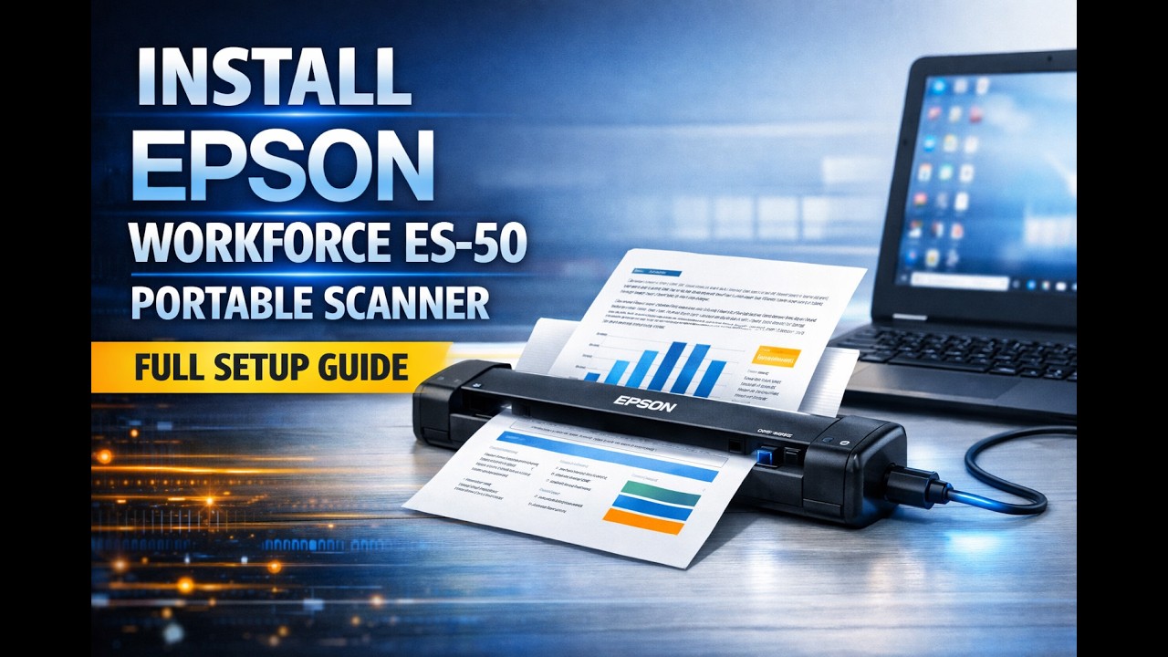 Epson Workforce ES 50 | How to Install Epson WorkForce ES-50 Portable Color Document Scanner