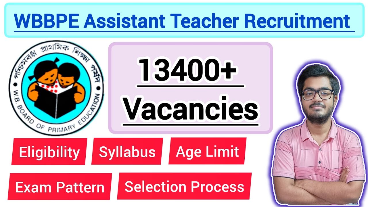 WBBPE Assistant Teacher Recruitment 2025 || 13,421 Primary Teacher Posts || TET Pass Apply Online ||