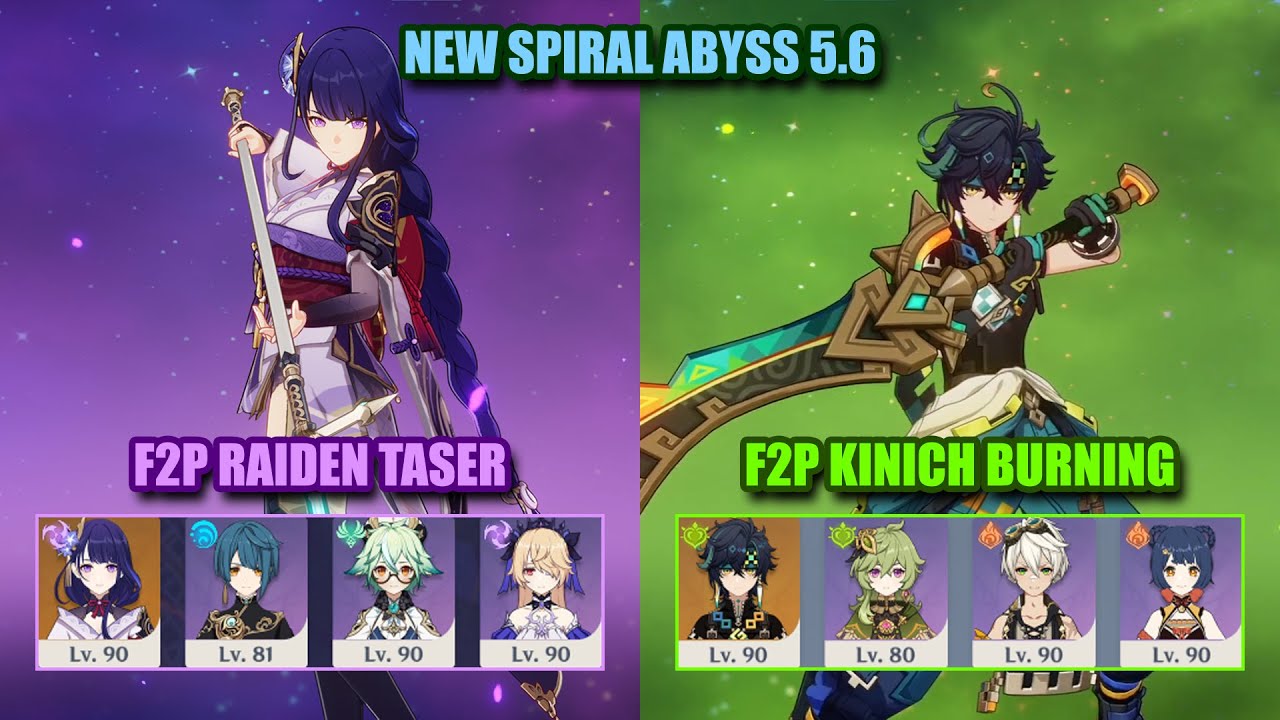 F2P Raiden Taser & F2P Kinich Burning | Spiral Abyss 5.6 | Genshin Impact