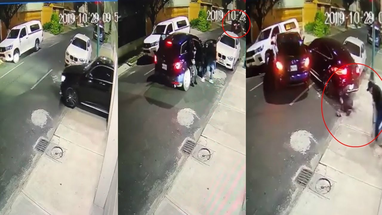 Se salva de ser asaltado y arrolla a sus agresores