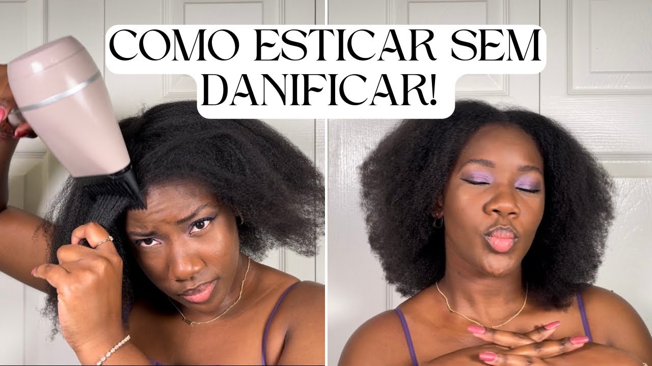 MELHOR MANEIRA DE ESTICAR UM CABELO CRESPO SEM DANIFICAR (4C) | MISS JC