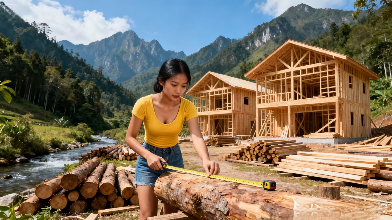 The young woman spent 115 days building her dream log cabin deep in the forest | By@MsCa
