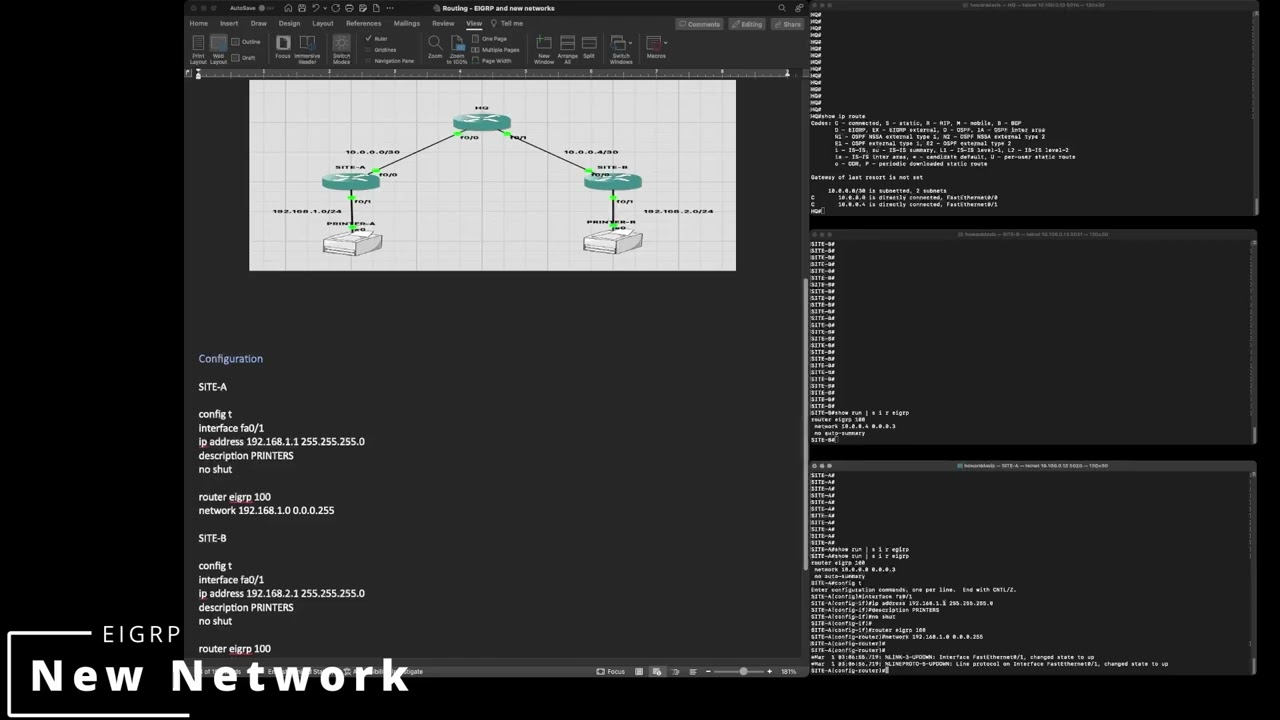 Routing - Advertise new network into EIGRP