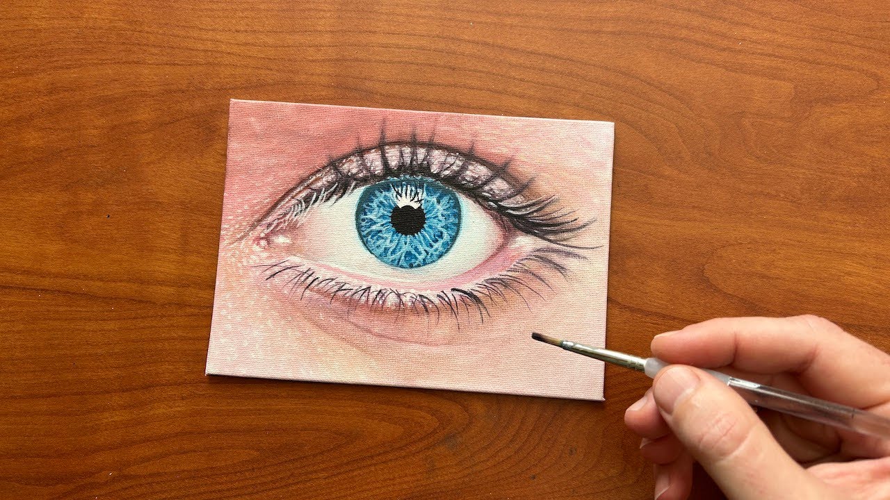 Painting a Blue Human Eye | Acrylic on Canvas
