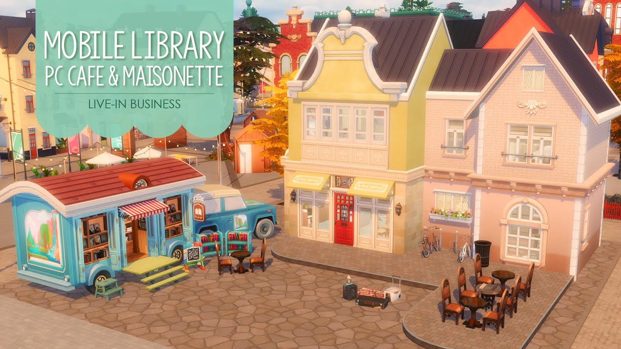A Mobile Library, PC Cafe and Maisonette in Nordhaven! | The Sims 4 Stop Motion | NoCC