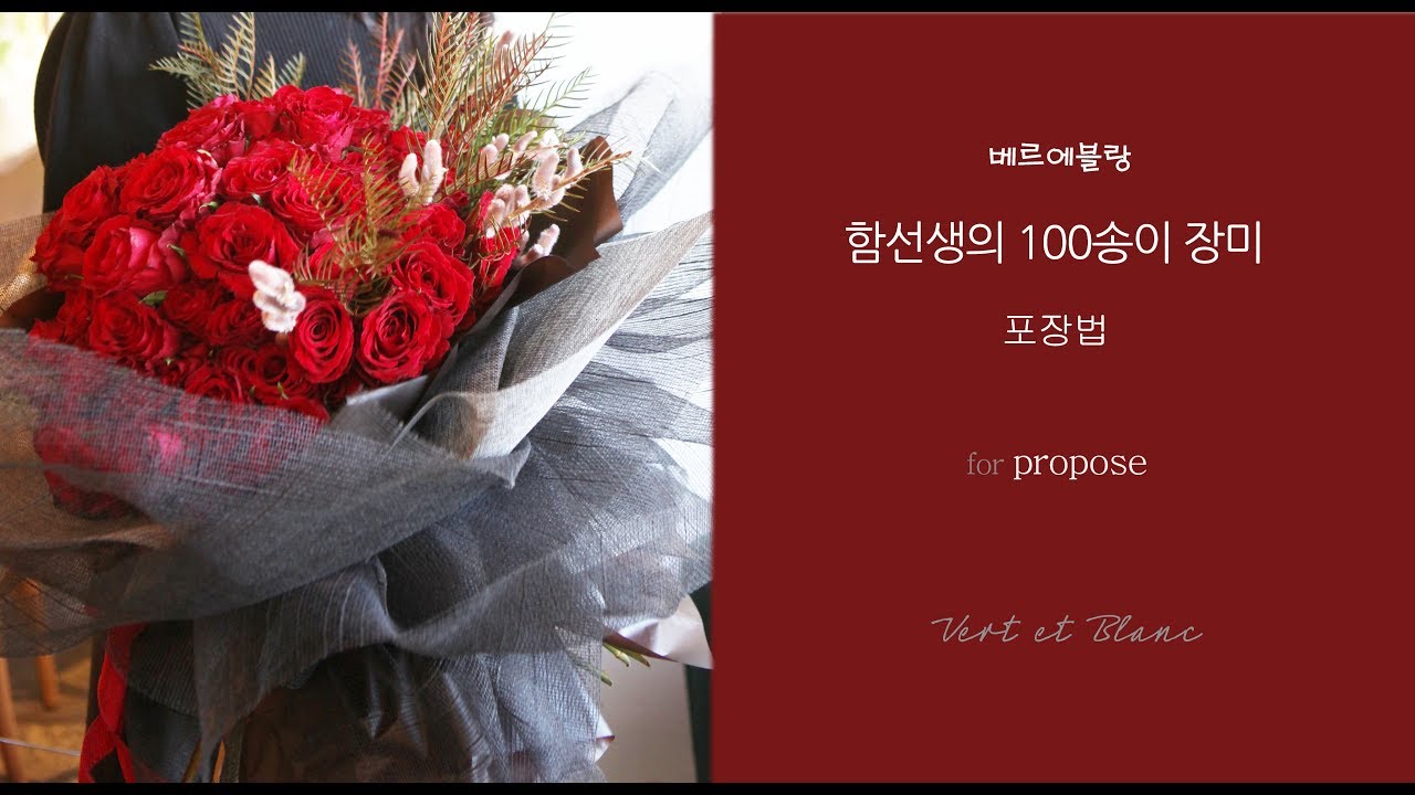 [베르에블랑]함선생의 100송이 장미 꽃다발 포장법 (for propose)