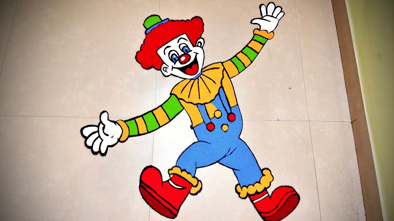 Freehand Bafoon Rangoli 🎉🤡🤡🤡