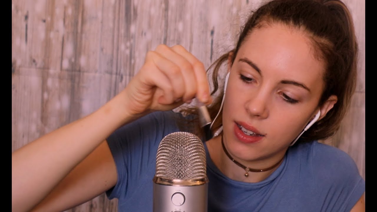 ASMR Mic Brushing With Various Brushes & My Hair For Sleep Tingles - Close Whispers