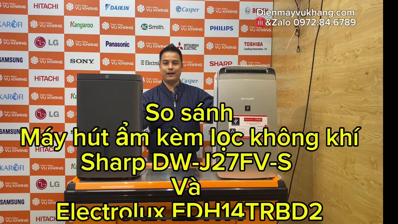 So sánh máy hút ẩm kèm lọc không khí Sharp DW-J27FV-S và Electrolux EDH14TRBD2 | 27 lít/ngày