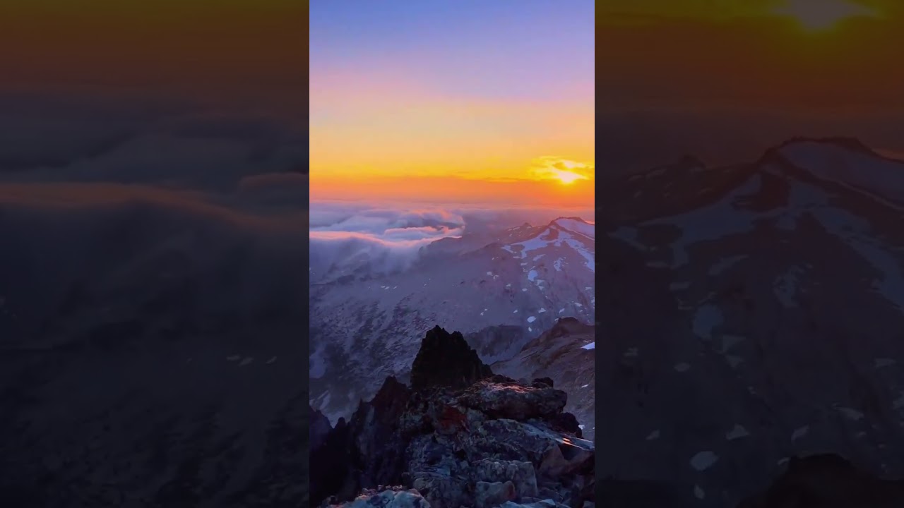 Perfect Sunset above Alpine Lake #shorts #sunset #mountains