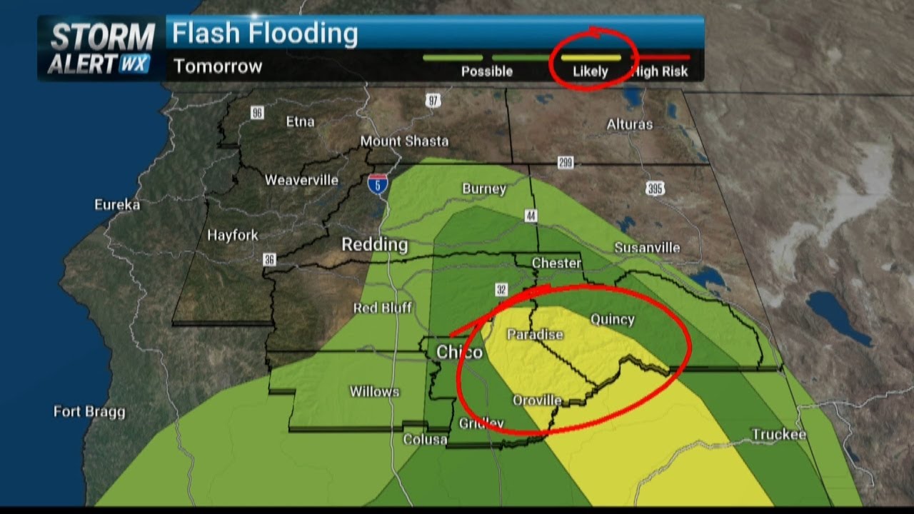 Storm Alert Weather: Flash flood warning in effect for Redding area, flood advisories continue