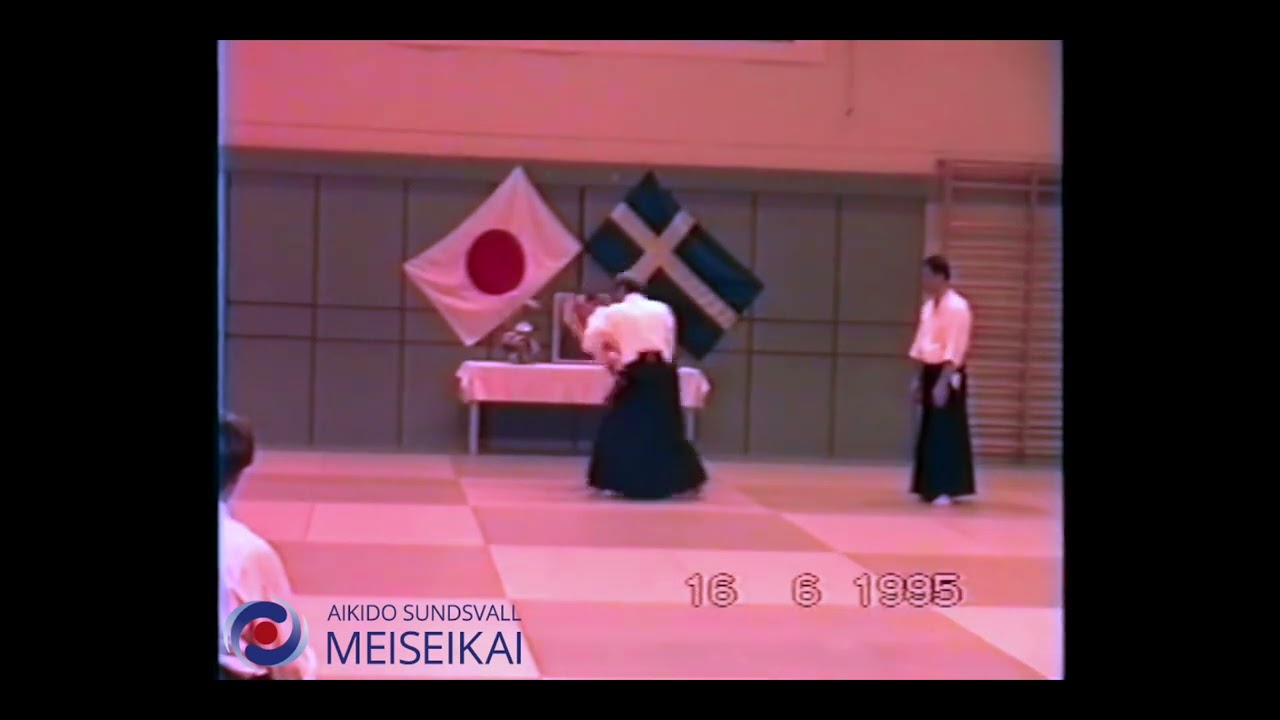 Aikido Gyaku Hanmi b4 grabbing Uchikaiten Sankyo Nishio Sensei Uppsala 1995