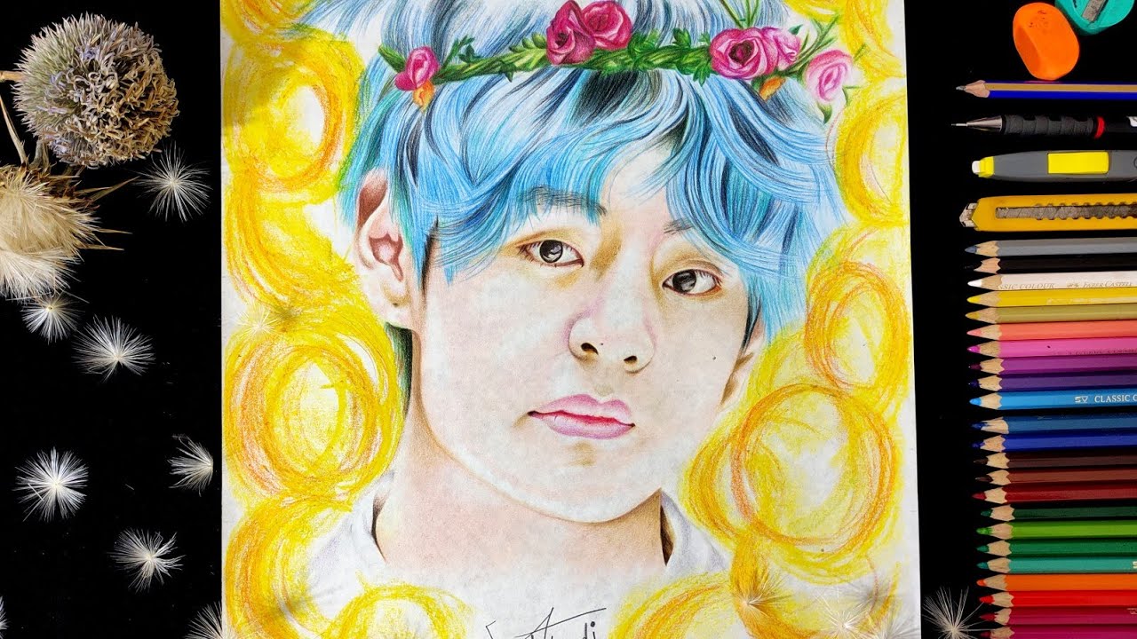 Drawing Bts: Kim Taehyung /Vision Slit (Fatemeh Ahmadi)