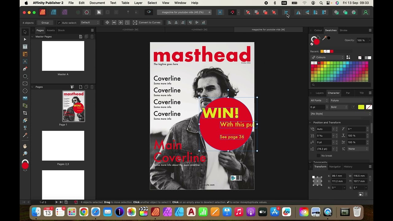 How to create a magazine puff in Affinity Publisher