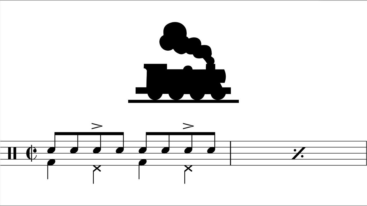 Choo Choo! It's a TRAIN BEAT | Drum Kit Exercise with Sheet Music