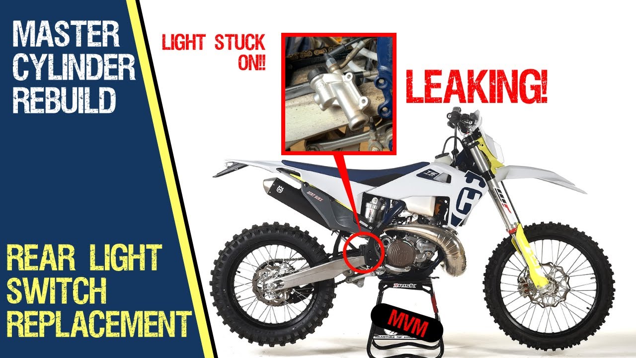 Husqvarna Magura rear brake master cylinder rebuild and rear brake light switch replacement