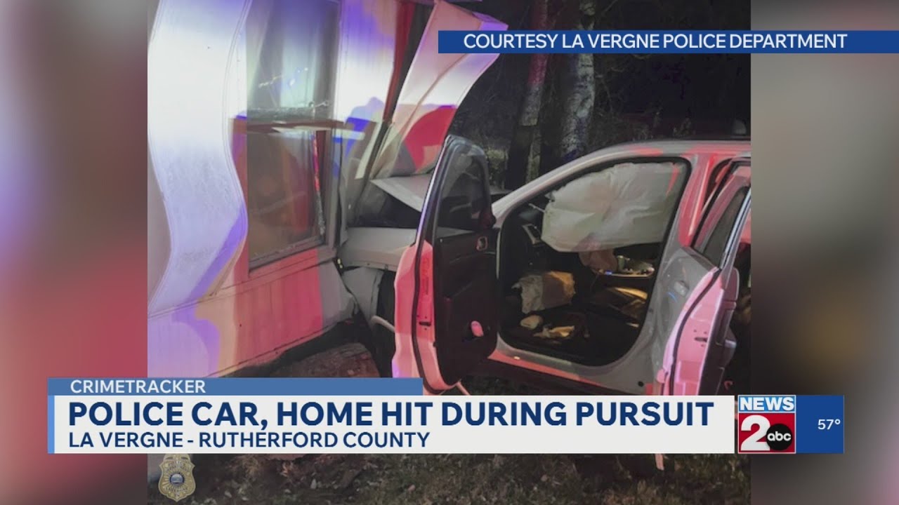 Police car, home hit during pursuit in La Vergne