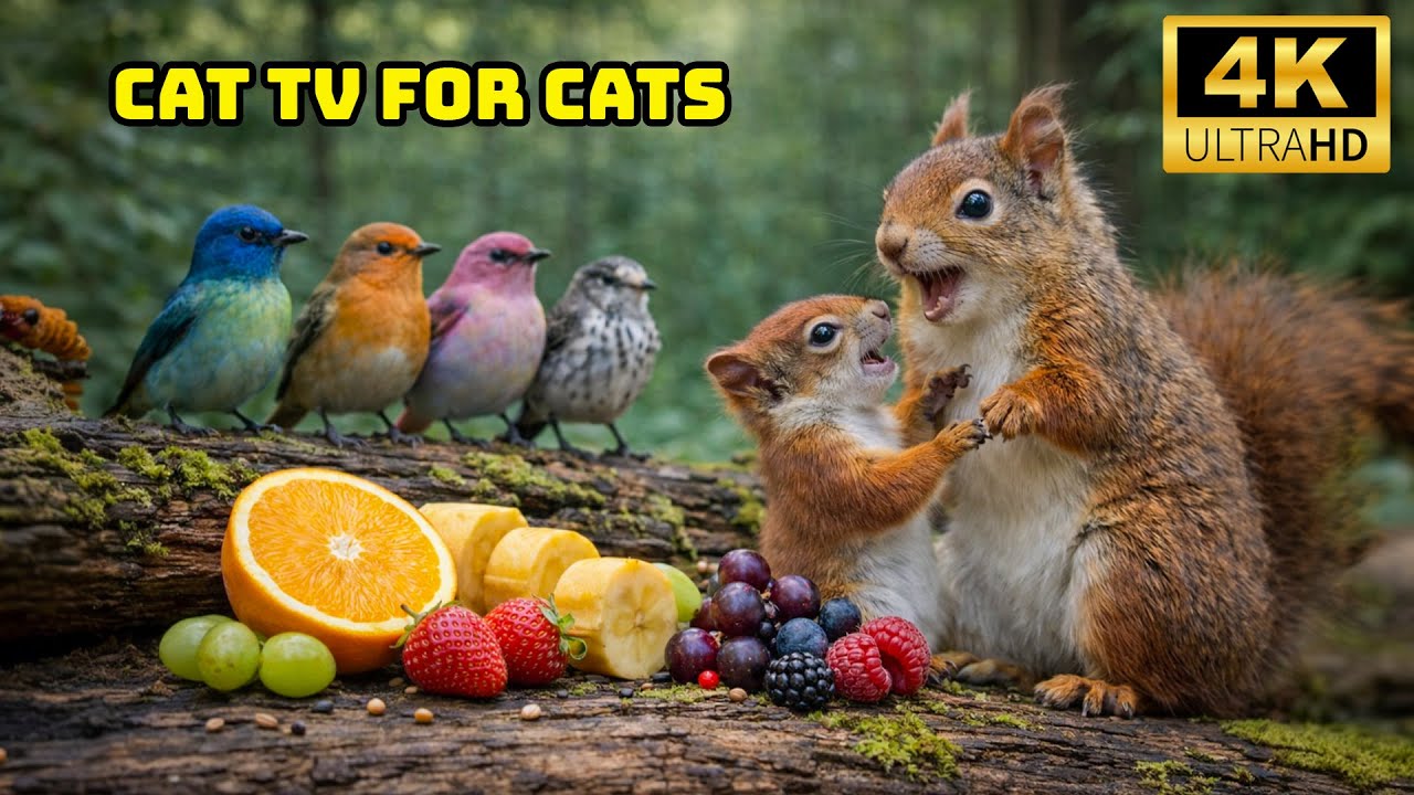 CAT TV 4K 😻  [VIDEO FOR CATS] Exotic Forest Birds in a Lush Tropical Landscape