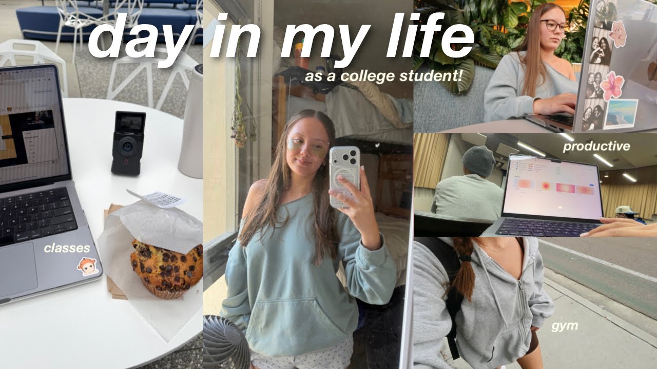 DAY IN MY LIFE IN COLLEGE -- classes, gym, studying, work, etc.!