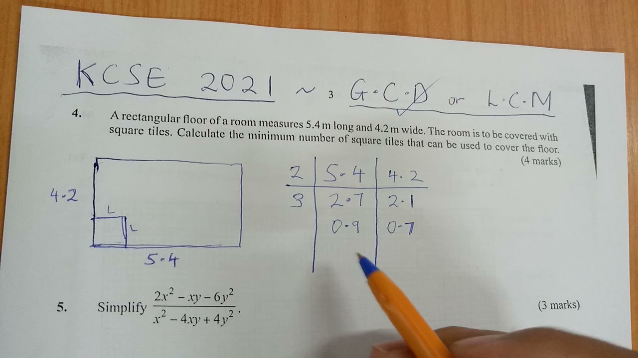KCSE 2021 - SQUARE TILES