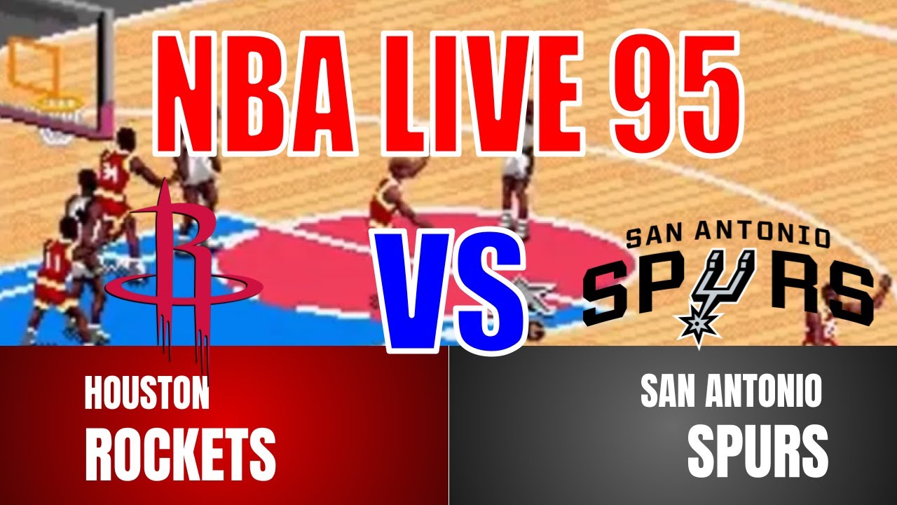 NBA CPU Game: Houston Rockets vs. San Antonio Spurs | NBA Live 95 (Sega Genesis)