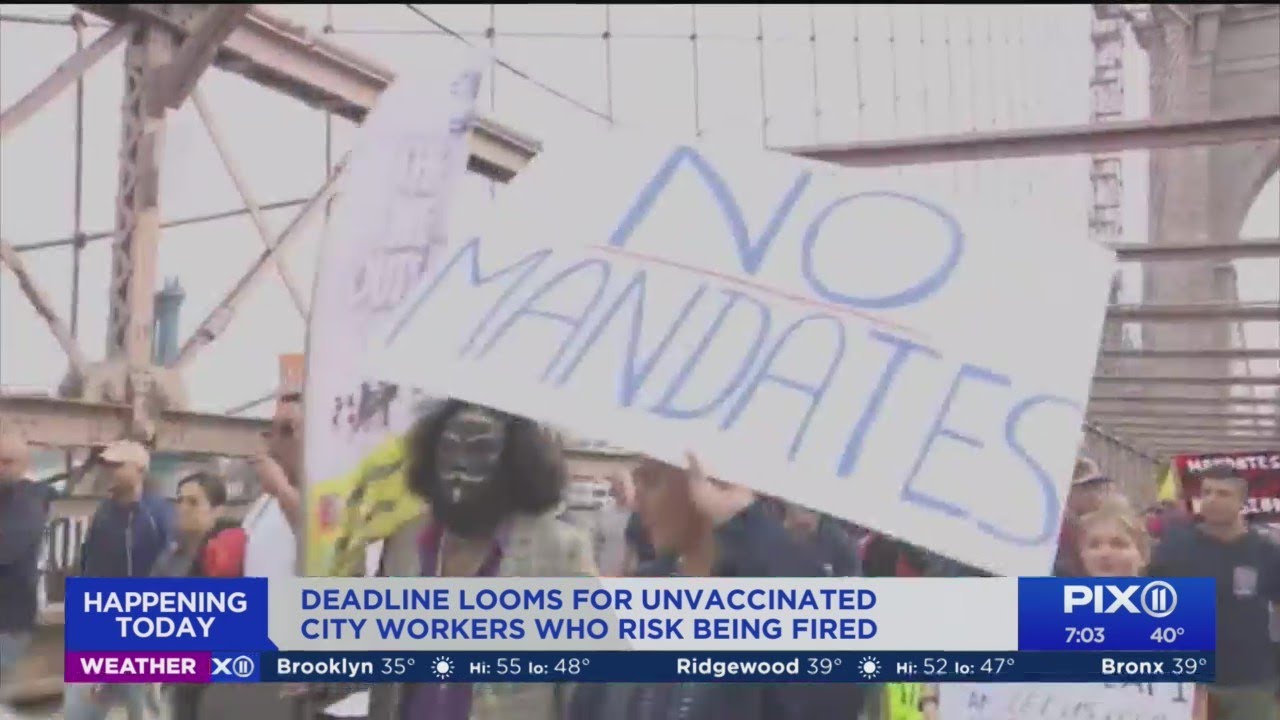 NYC deadline for unvaccinated city workers who risk being fired