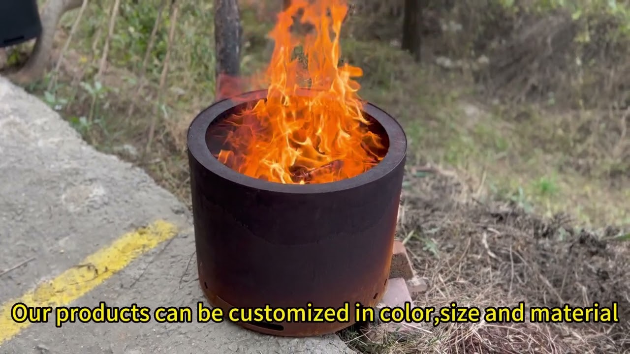 outdoor campfire corten steel smokeless firepit,wood burning pellets stove.