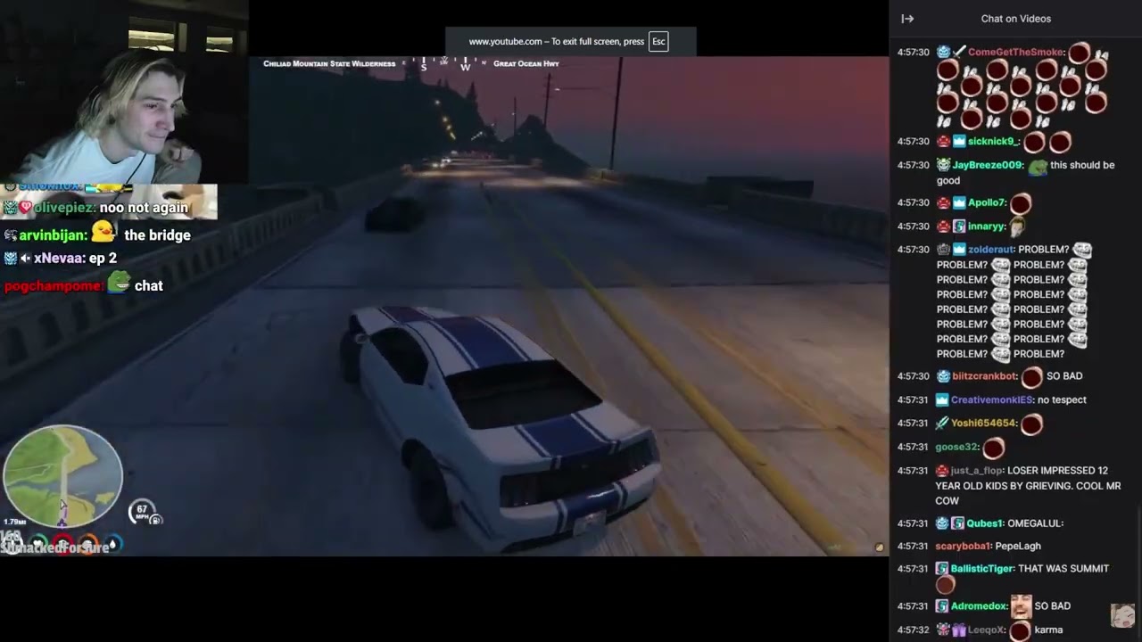 xQc Reacts to clips of himself Sabotaging Races in GTA RP