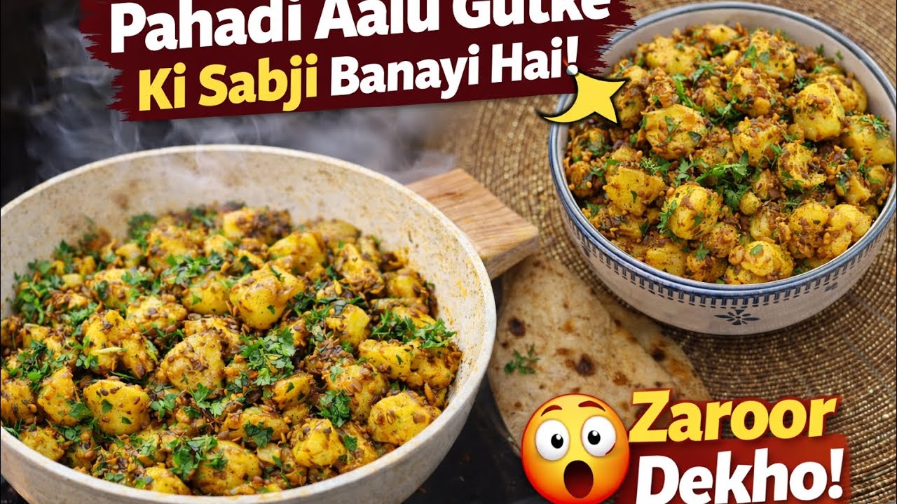 पहाड़ी Aalu Gutke Recipe | Pahadi Style Spicy आलू Sabji | Uttarakhand Famous Aloo