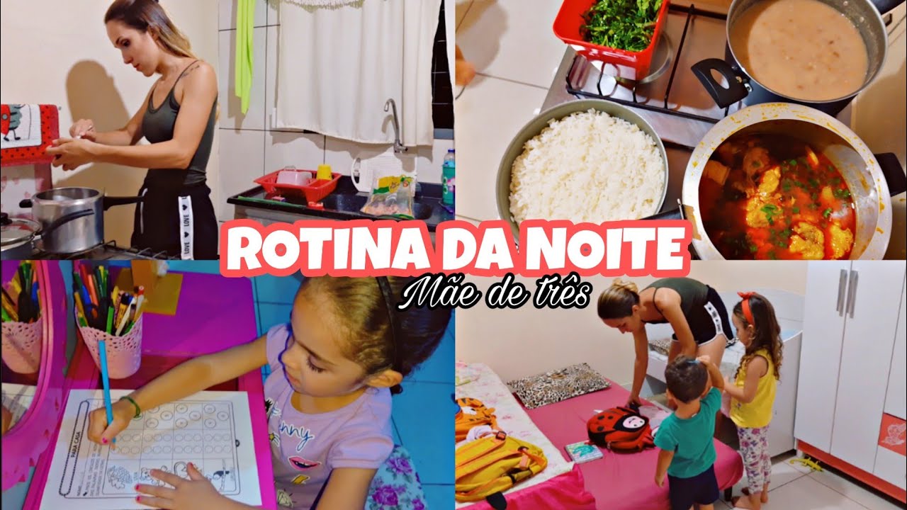 Rotina noturna | mãe de três - jantar, tarefa, organização pré viagem
