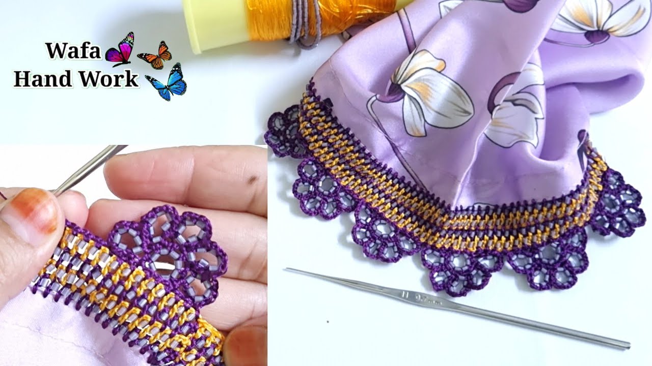 Beautiful Crochet Lace Patterns For Dress, Dupatta,kurti, Saree Border🌹 Knitting Border Design 🌹