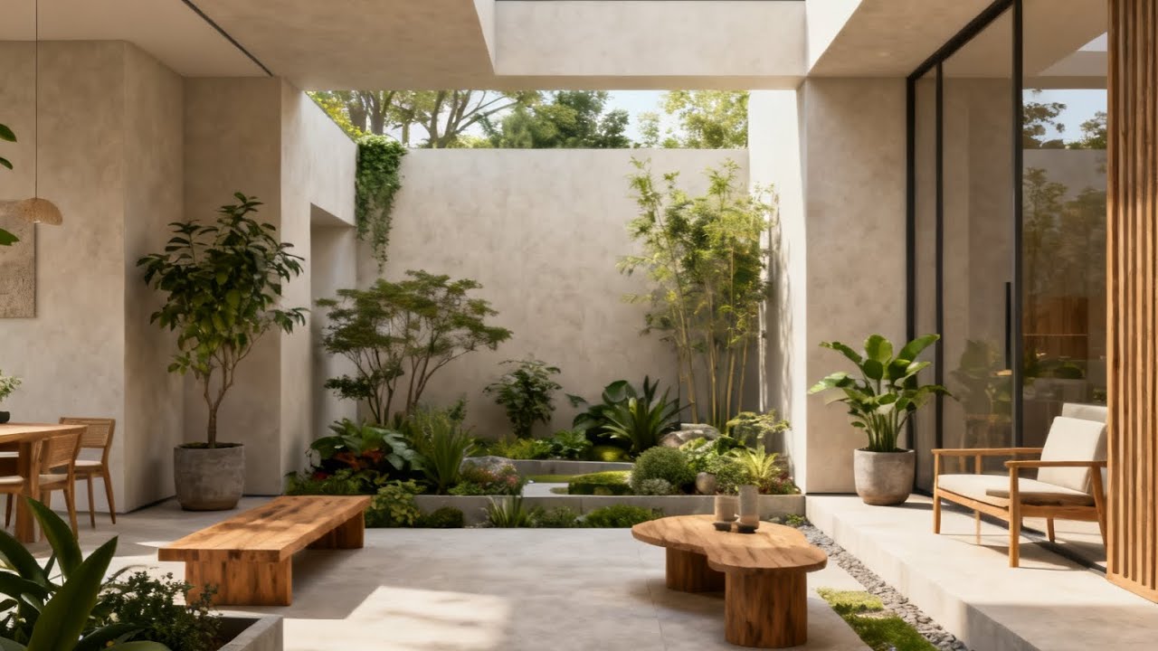 design taman dalam ruangan minimalis | minimalist indoor garden design
