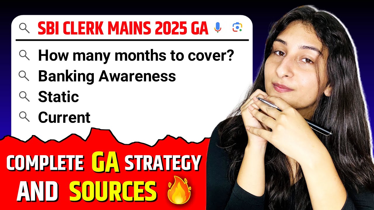 GA STRATEGY FOR SBI CLERK MAINS| EASILY SCORE 30+ IN GA | ALL DOUBTS COVERED BY KARISHMA SINGH
