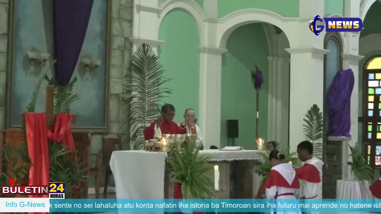 Misa Domingo Ramos Iha Igreja Paróquai Maria Auxiliadora Dos Cristãos Comoro Dili