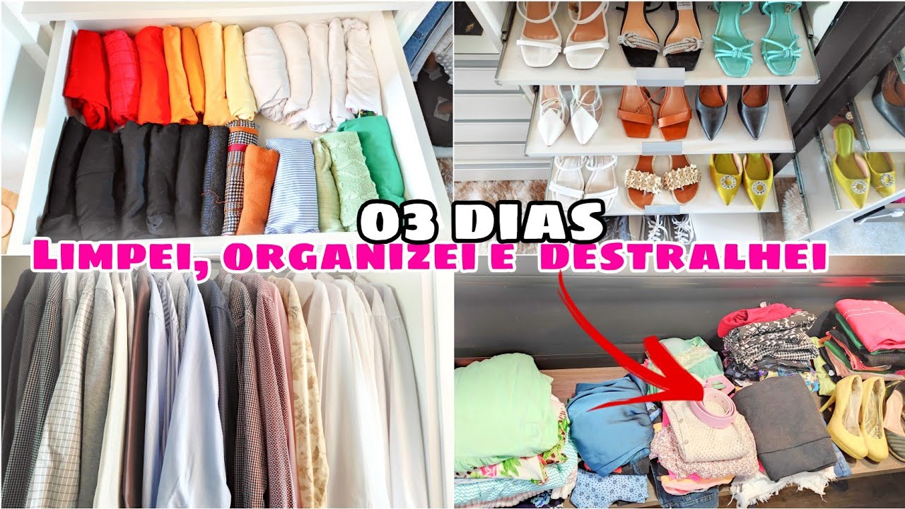 FAXINA E ORGANIZAÇÃO do guarda roupas - arrumando meu guarda roupas todo com destralhe e desapegos