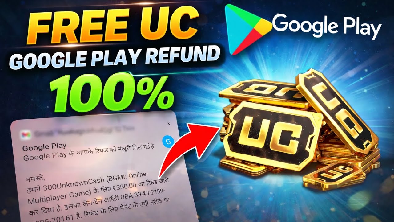 BGMI Free UC Google Play Refund Trick 😱 | Free UC Method 2026 | 100% Working