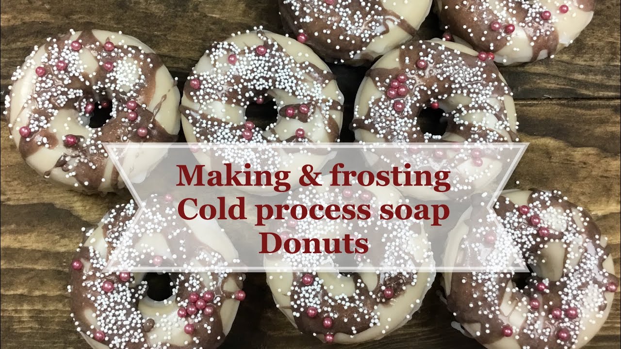Making TOASTY ALMOND Cold Process Soap Donuts w/ Melt & Pour Frosting