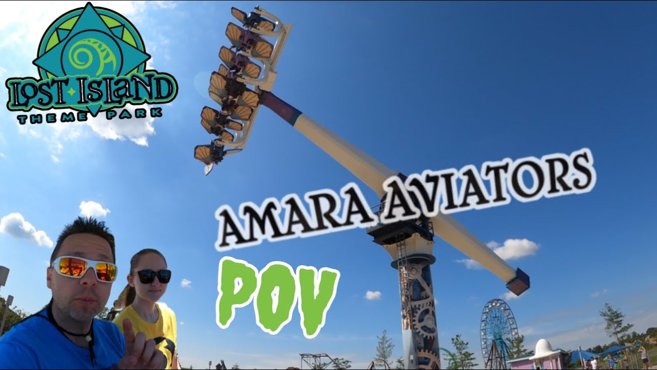 Обзор аттракциона Amara Aviators Sky Fly On-Ride от первого лица в тематическом парке Lost Island