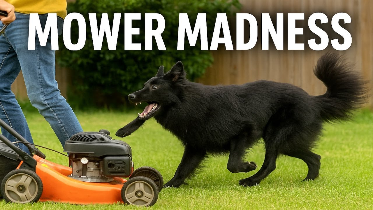 Groenendael Goes Berserk When I Mow the Lawn – Belgian Shepherd Fun