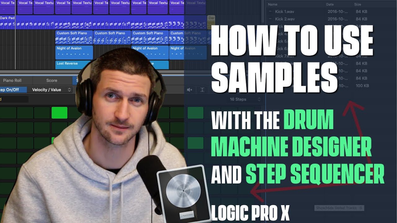 Как использовать сэмплы с Logic Drum Machine Designer и Step Sequencer