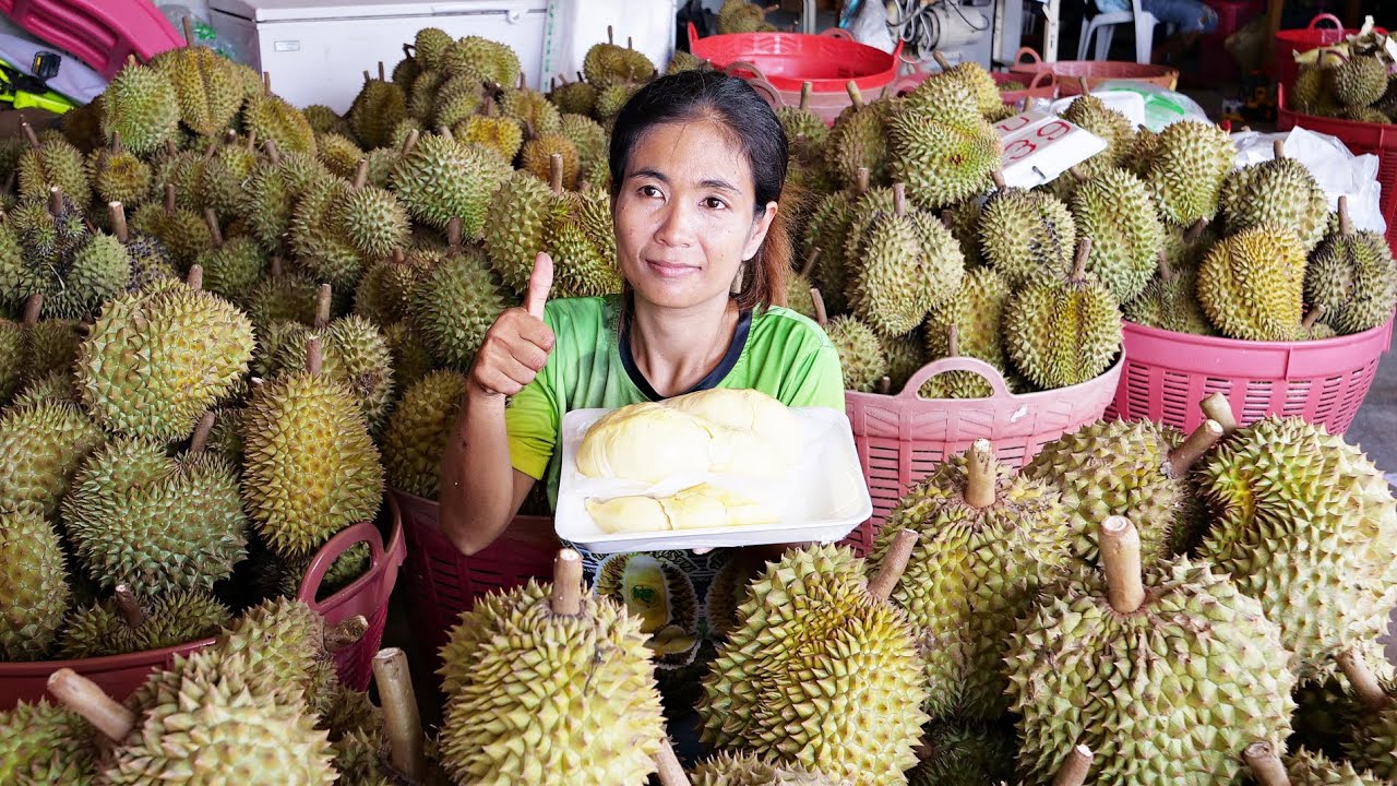 Well-cooked durian cutting technique!!!The taste of heaven, durian!!!