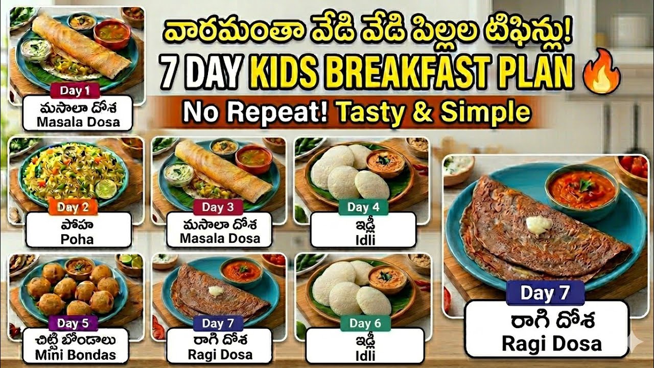 మా పిల్లల వీక్లీ బ్రేక్‌ఫాస్ట్ ప్లానింగ్ | My Kids Weekly Breakfast Planning