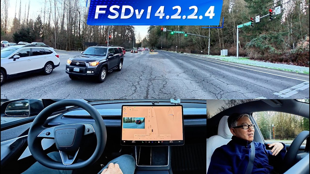 FSD v14.2.2.4 最新体验：解决了3个问题。FSD与路人互动，FSD如何改变生活方式和健康? | T区胡主编 | FSD | 自动驾驶 | model Y