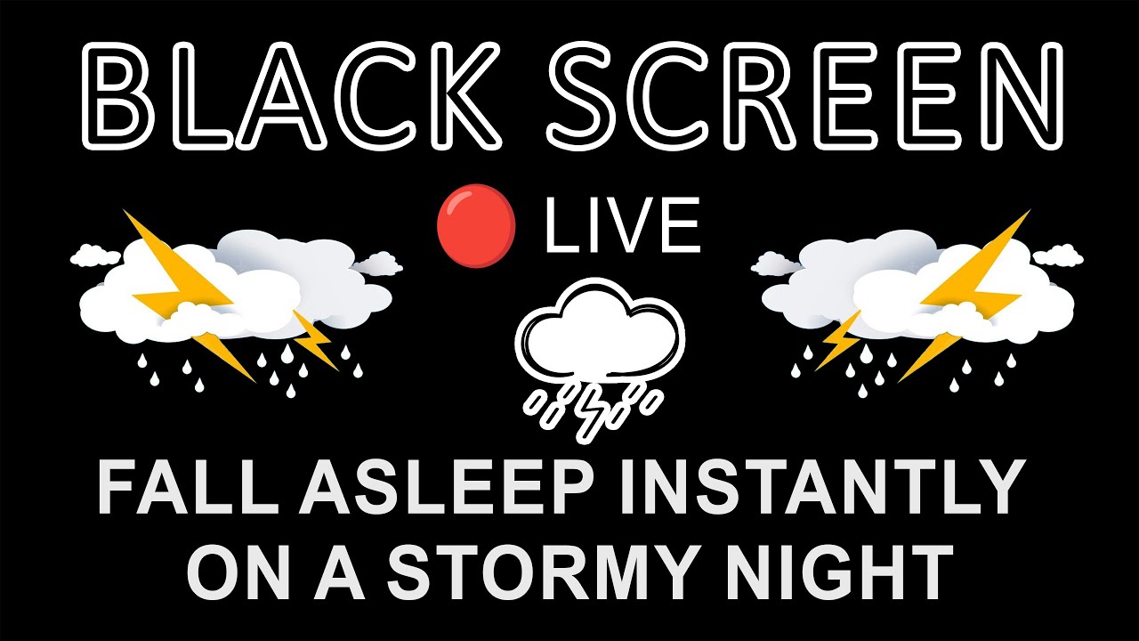 🔴 Fall Asleep Instantly on a Stormy Night – Heavy Rainstorm & Powerful Thunder Sounds | Black Screen