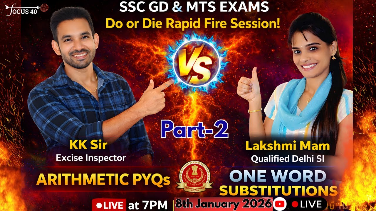 English vs Arithmetic PART-2 | One Word Substitutions & Arithmetic PYQ | SSC GD & MTS Do or Die Live