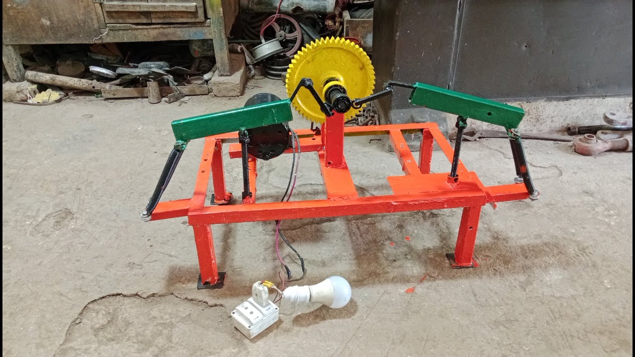 We Make Lever Engine Free Energy Generator Spring Machine  Self Running  Spring Free Electricity