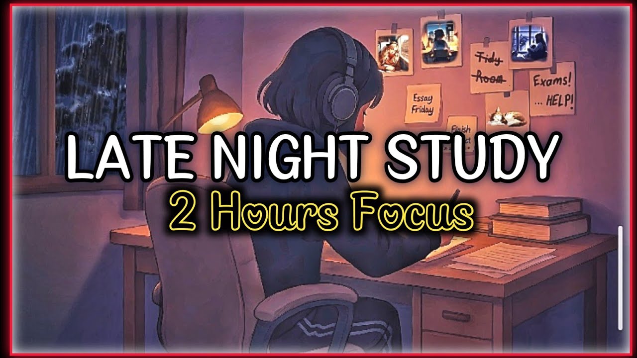 2 Hours Late Night Study 🌙 | Dark Ambient Focus | Focus with AI