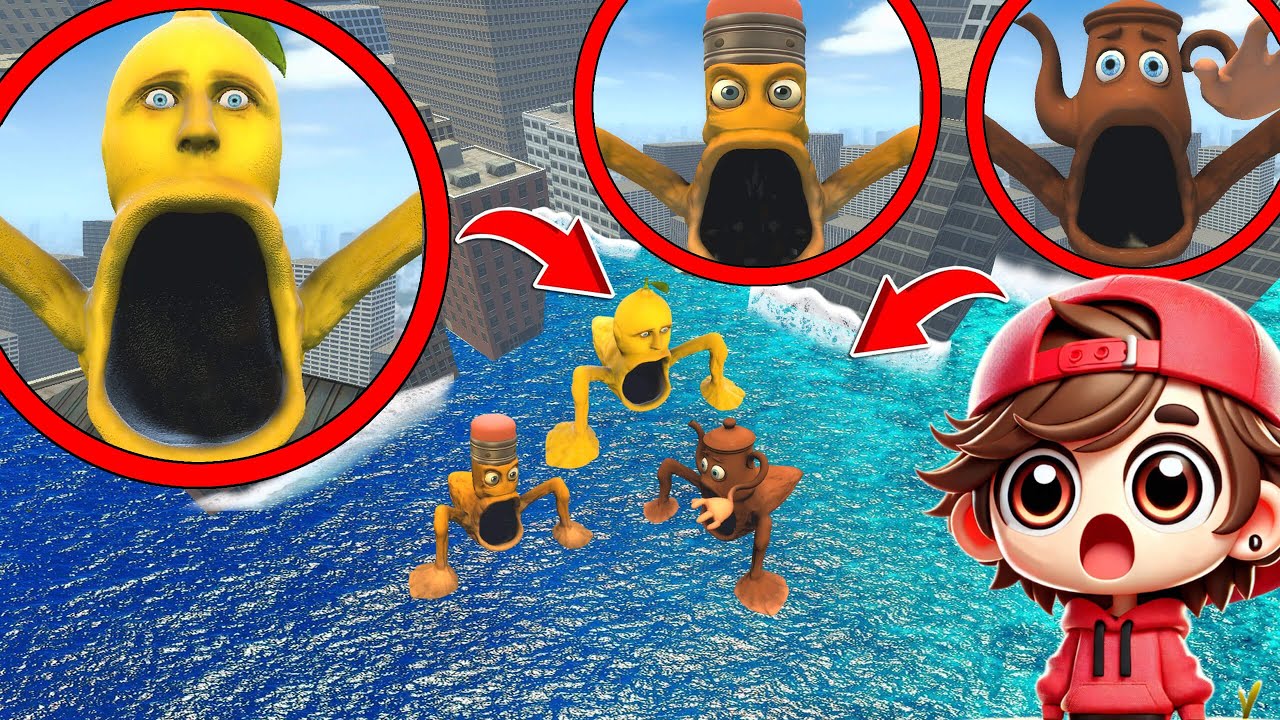 My drone CATCHES SEA GIANT MON MON LEMON x SEA GIANT ODINDINDINDUN in REAL LIFE in Garry's Mod